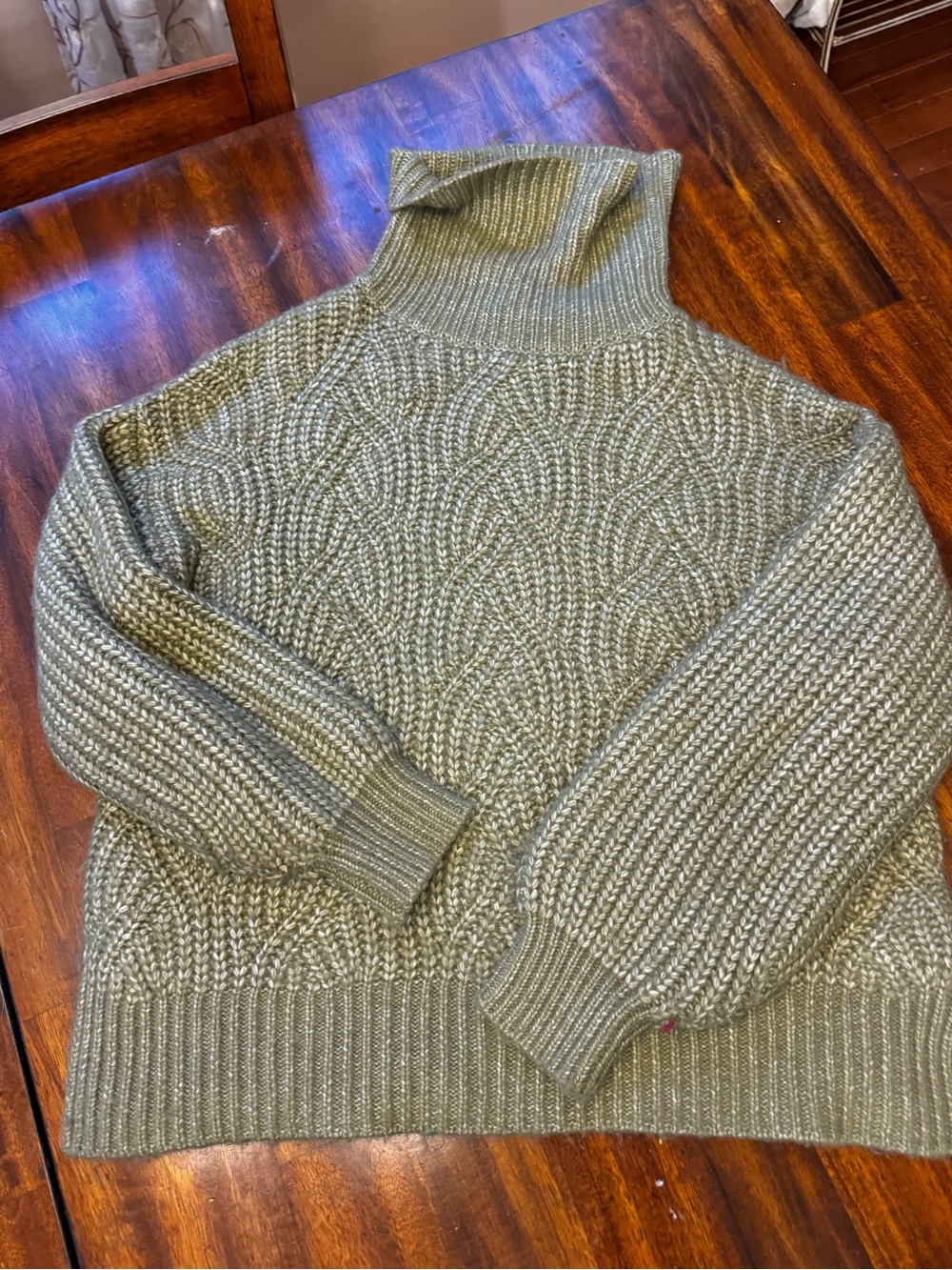 a new day Olive Green Ribbed Mock Neck Sweater Large